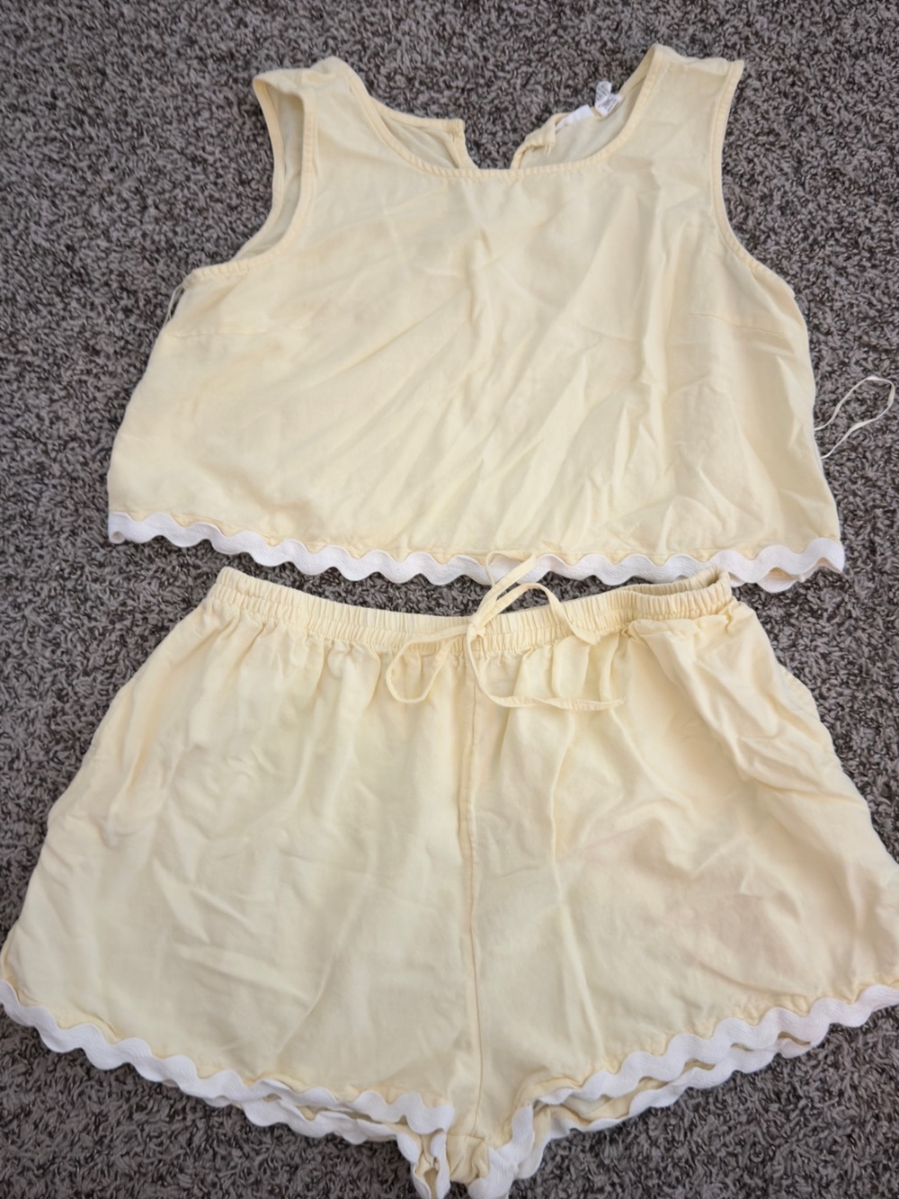 Soft Yellow Women's Lounge Shorts - Two-Piece Set